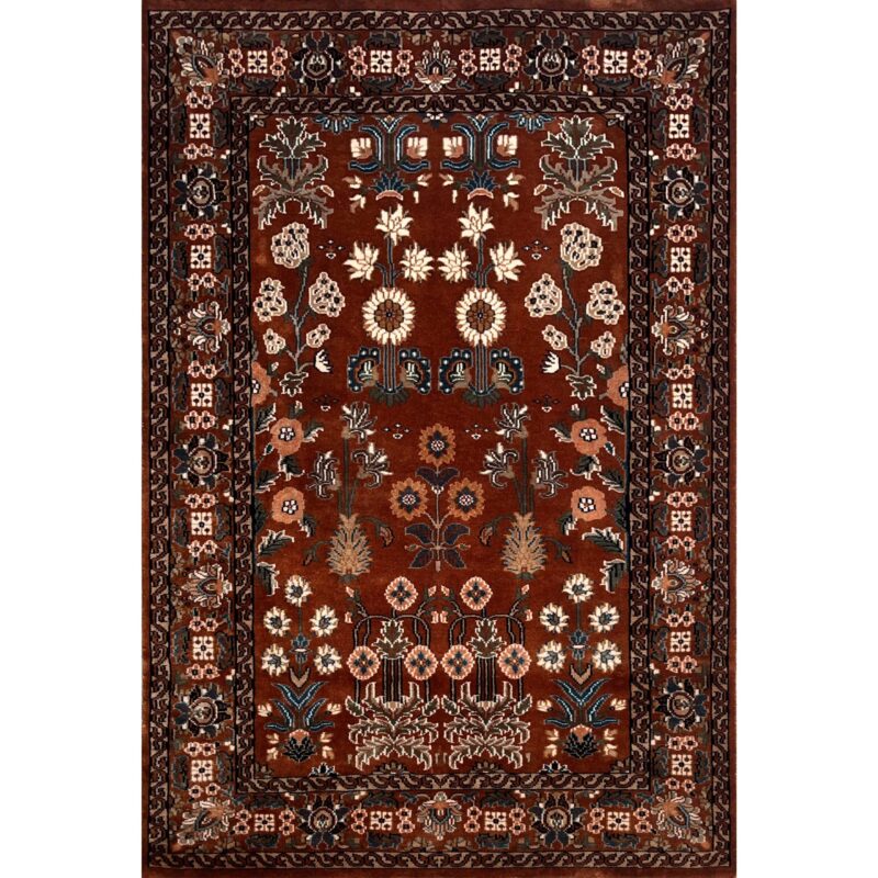 4x6 copper floral rug handmade