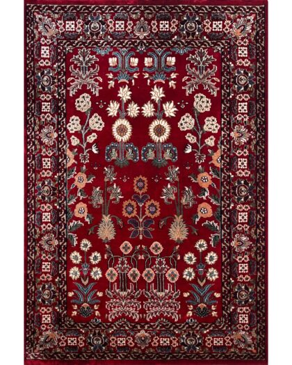red floral rug handmade