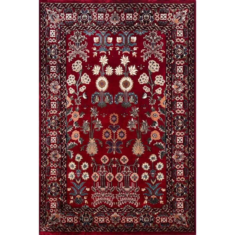 red floral rug handmade