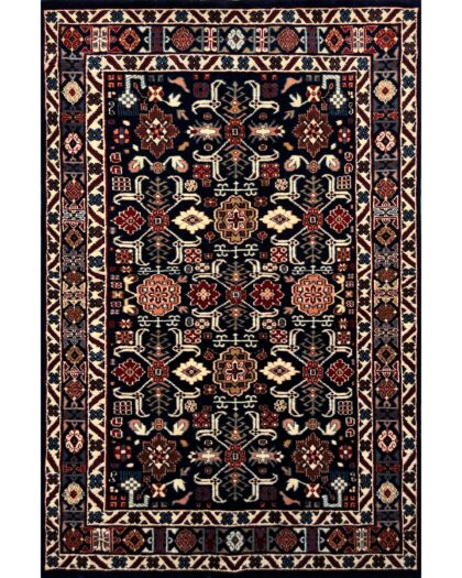 4x6 ft Hand Knotted Wool Rug Black Rooz