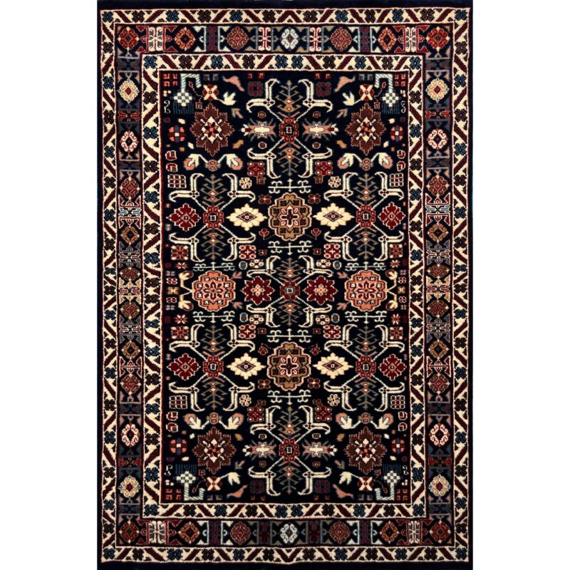 4x6 ft Hand Knotted Wool Rug Black Rooz