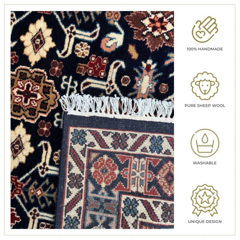 4x6 ft Hand Knotted Wool Rug Black Rooz - Image 4