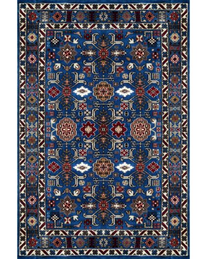 4x6 ft Hand Knotted Woolen Rug Blue Floral