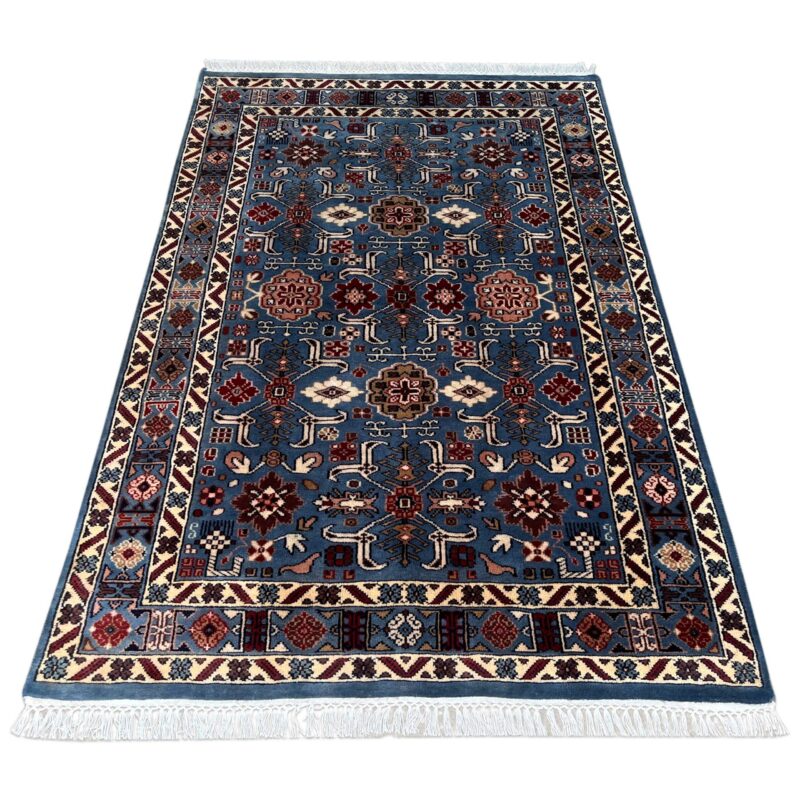 4x6 ft Hand Knotted Woolen Rug Gray Floral - Image 2