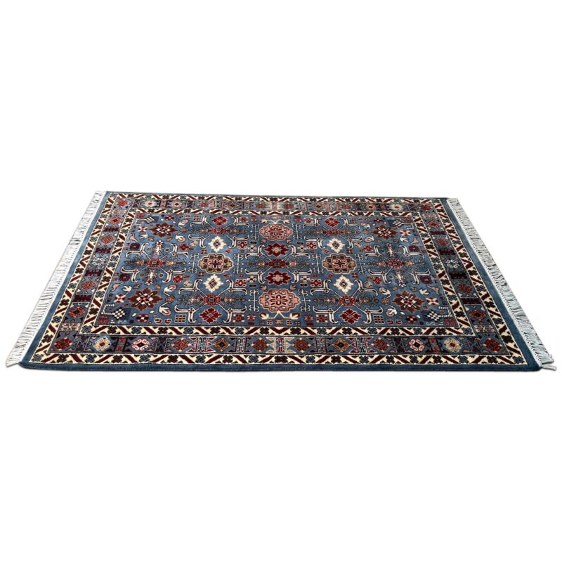 4x6 ft Hand Knotted Woolen Rug Gray Floral - Image 6