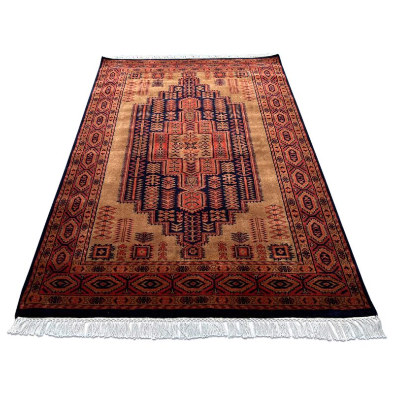 4x6 ft Hand Knotted Wool Rug Black-Brown Teer - Image 5