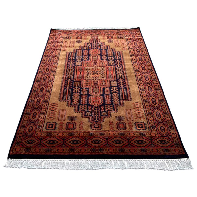 4x6 ft Hand Knotted Wool Rug Black-Brown Teer - Image 5