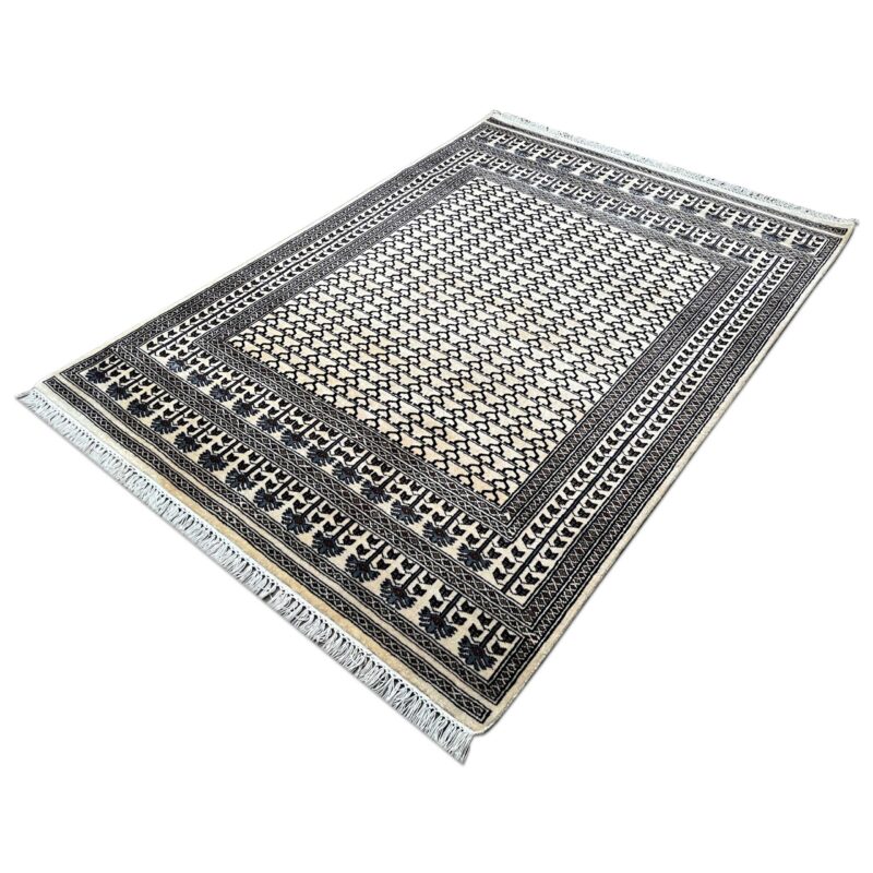Hand Knotted Wool Rug White Parda - Image 9
