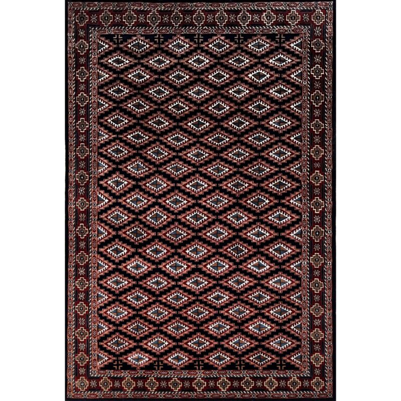 6x9 black hand knotted rug
