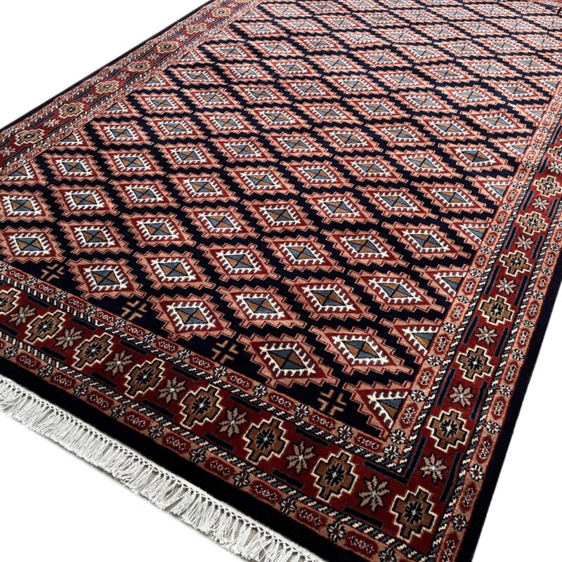 6x9 ft Hand Knotted Woolen Rug Black - Image 7