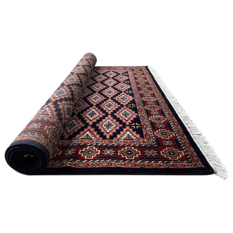 6x9 ft Hand Knotted Woolen Rug Black - Image 3