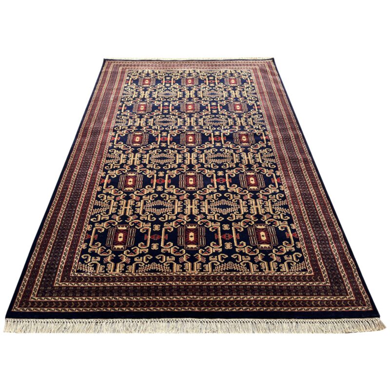 6x9 ft Hand Knotted Wool Rug Black Palace