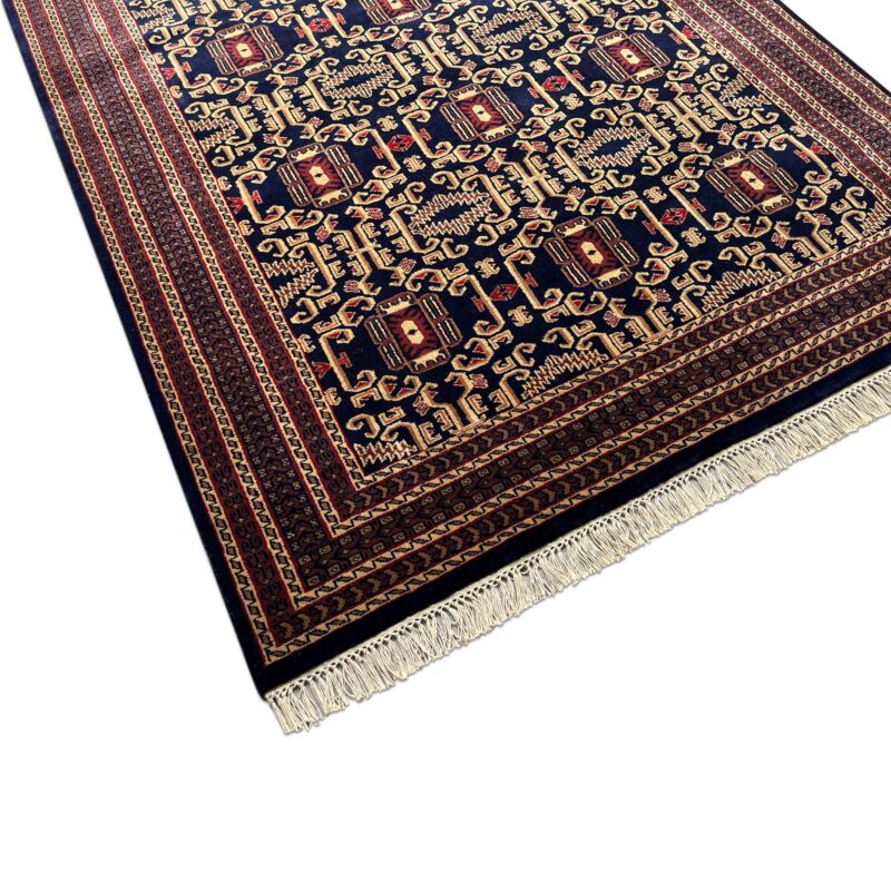 6x9 ft Hand Knotted Wool Rug Black Palace - Image 7
