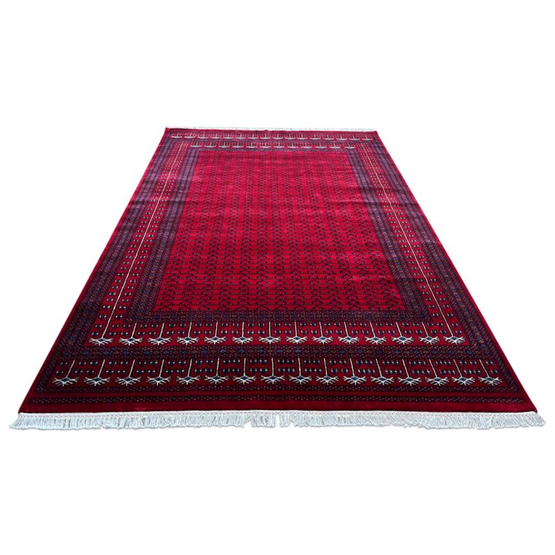 6x9 ft Hand Knotted Wool Rug Red Parda - Image 2