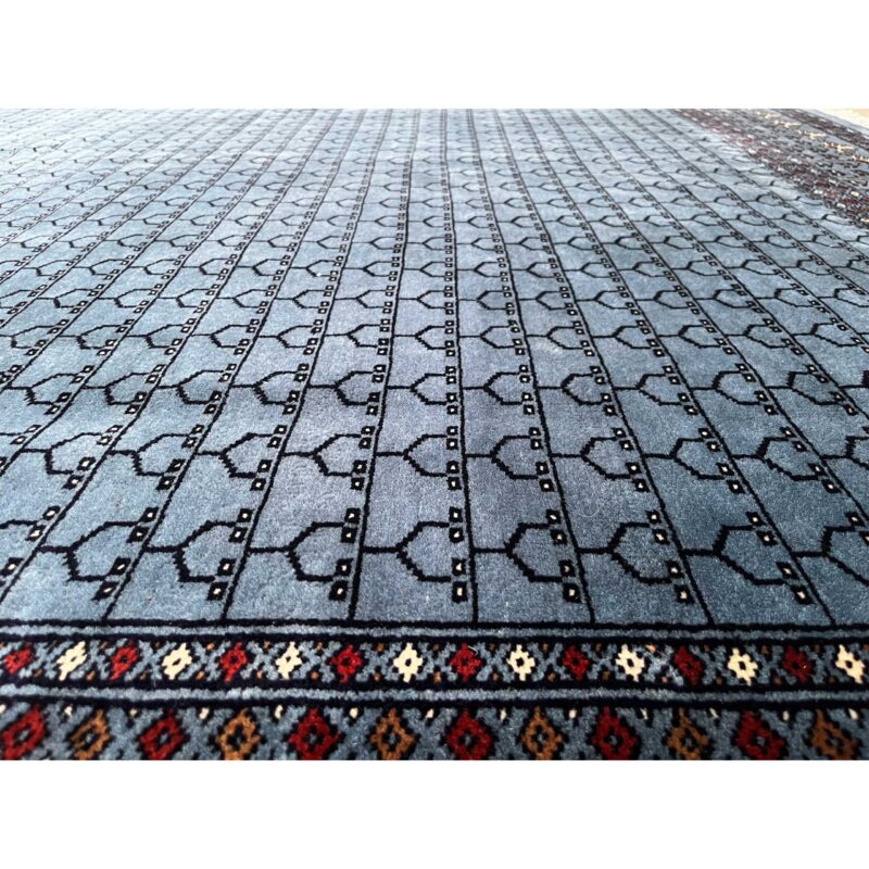 8x10 ft Hand Knotted Woolen Rug Bluish Gray Parda - Image 6