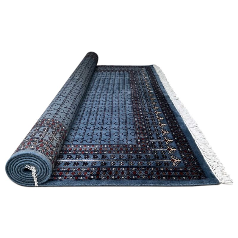 8x10 ft Hand Knotted Woolen Rug Bluish Gray Parda - Image 3