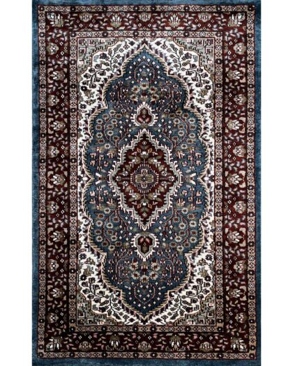 2.5x4 feet Hand Knotted Viscose Rug Indopersian Bluish Gray