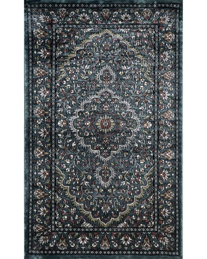2.5x4 feet Hand Knotted Viscose Rug Indopersian Overall Gray