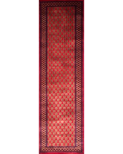 25x8 Handmade Hand Knotted Wool Rug Lichi Red