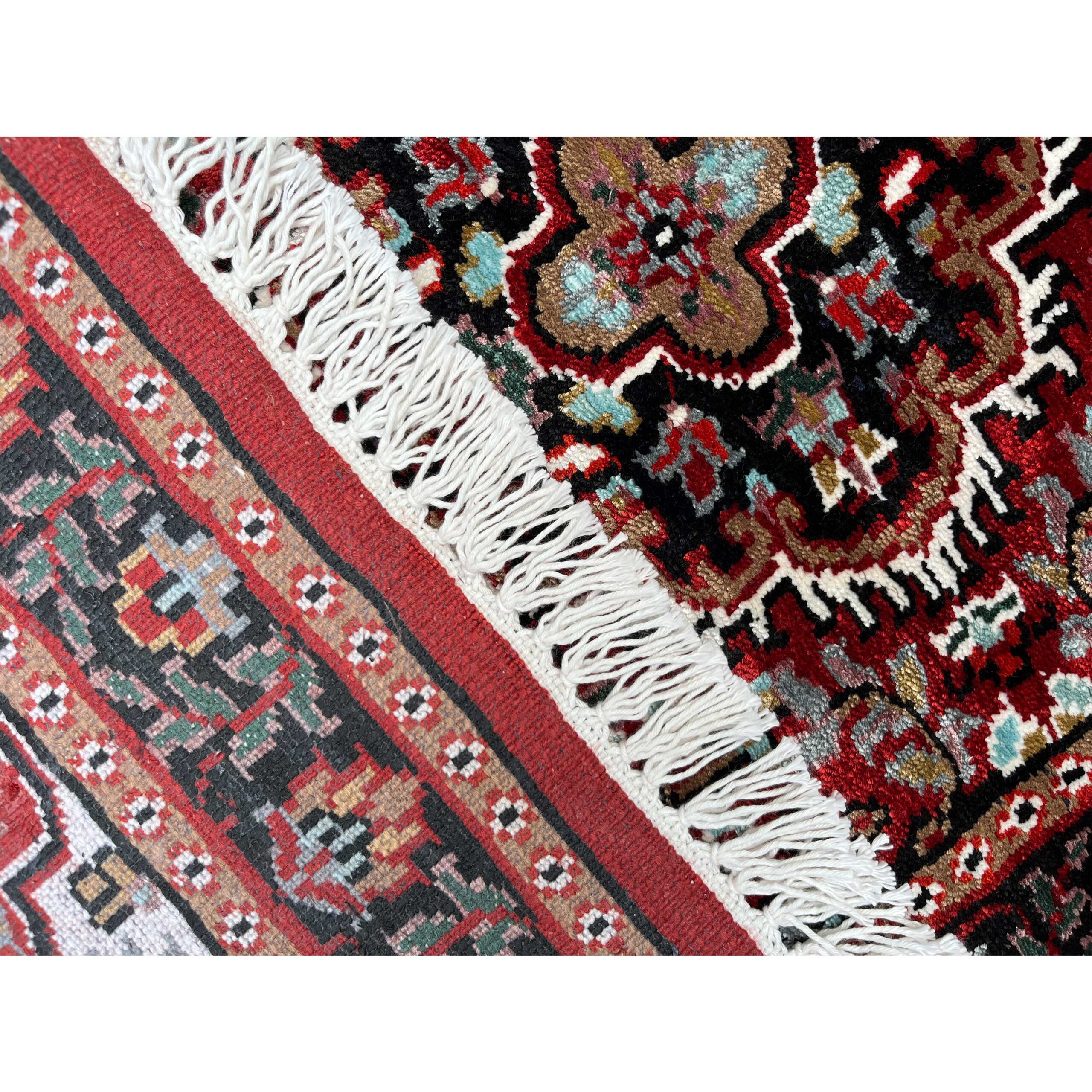 2x6 feet Hand Knotted Viscose Rug Indopersian Red - Image 5