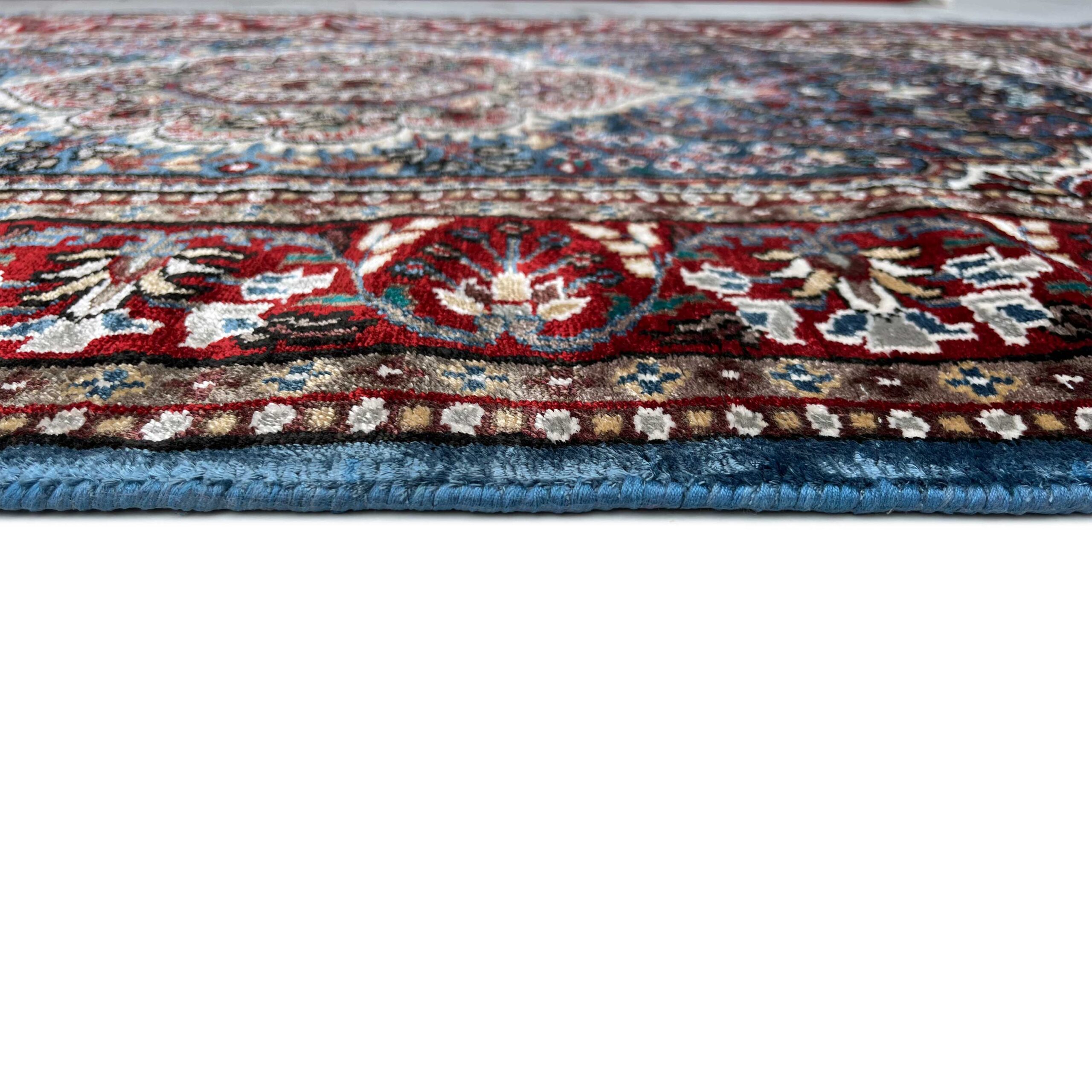 3x5 feet Hand Knotted Viscose Rug Blue Indopersian - Image 6