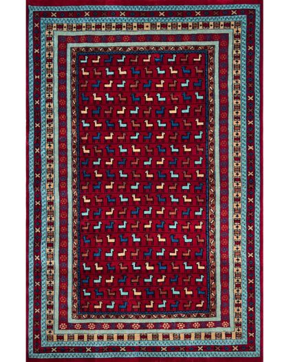 4x6 Handmade Hand Knotted Wool Rug Bakri red