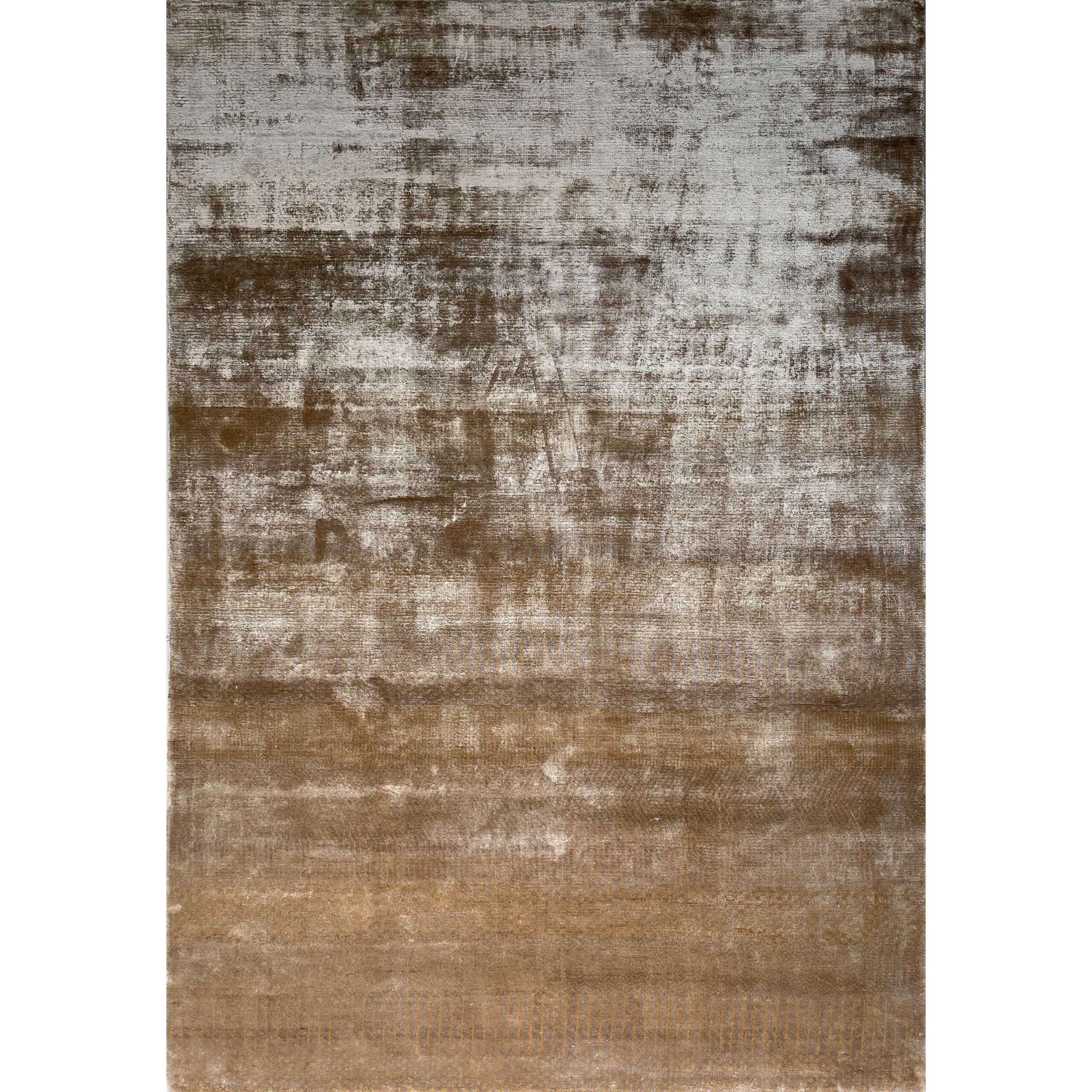 6x9 feet Hand Knotted Viscose Rug and Beige Modern