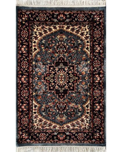 2.5x4 ft Hand Knotted Woolen Rug Persian Bluish Gray