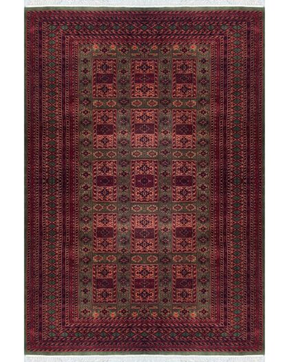 6x9 ft Hand-knotted Woolen Rug Dubba Green