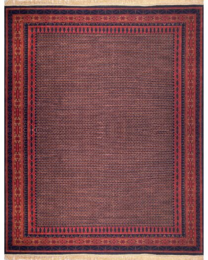 8x10 ft Hand Knotted Woolen Rug Black Kanta