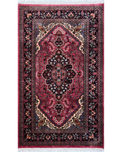 Handmade Hand Knotted Wool Area Rug, Peach, Floral Medallion Design, 3x5 Ft