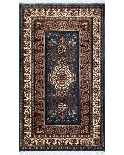 Handmade Hand Knotted Wool Area Rug, Traditional Oriental, Bluish Gray, 3x5 ft