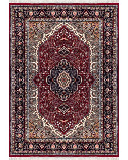 Traditional Indo Style Area Rug, Red, Hand Knotted Wool, 5x7 ft, Medallion Design