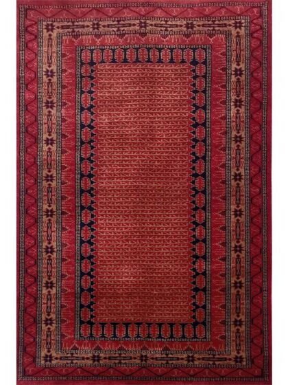 4×6 Feet Red Hand Knotted Wool Rug Kanta