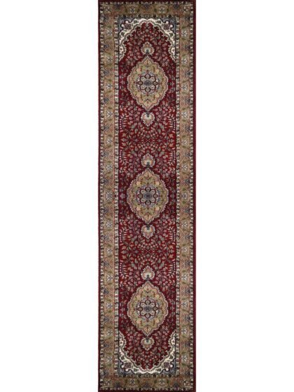 2.5x10 feet Hand Knotted Persian Wool Rug Red