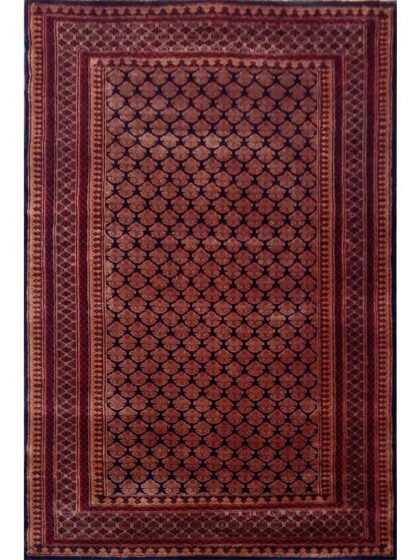 4×6 Feet Black Hand Knotted Wool Rug Lichi