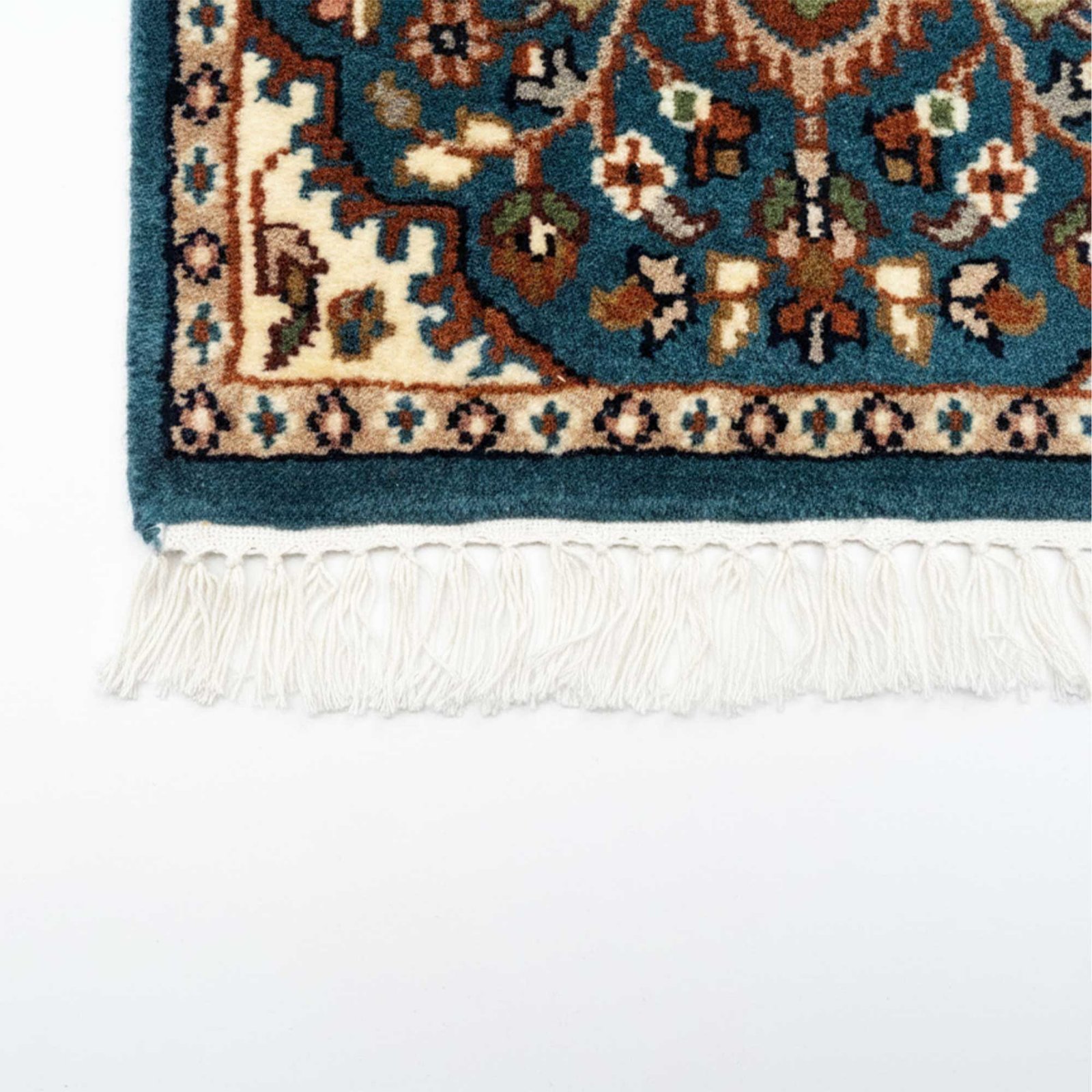 1.5x1.5 ft Hand Knotted Woolen Rug Persian Blue - Image 5
