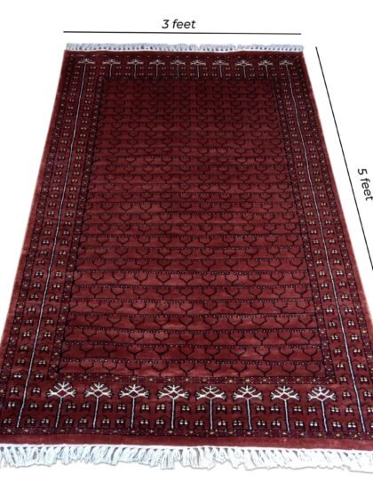 3×5 Feet Hand Knotted Peach Rug Bamboo Silk Bamboo Silk