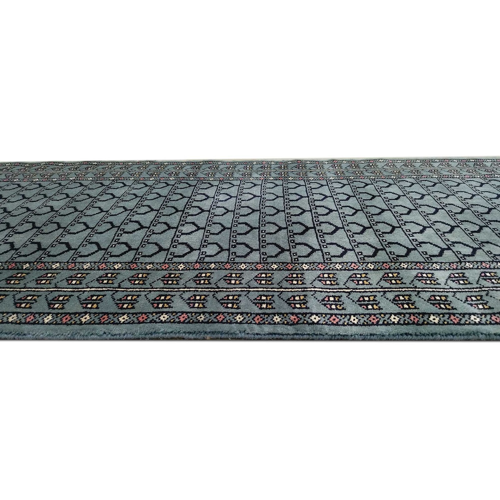 2.5x10 Feet Hand Knotted Wool Rug Runner Gray - Image 5