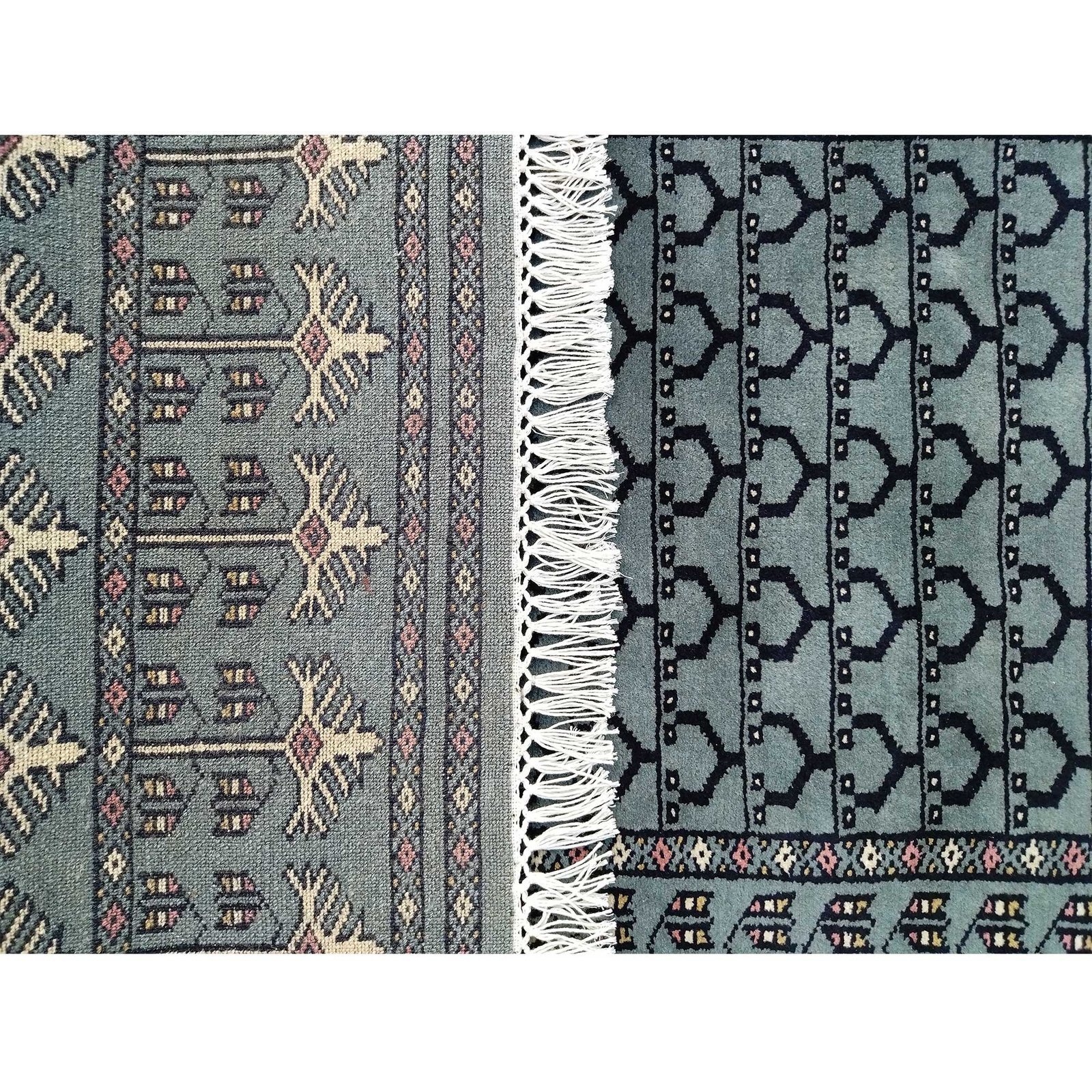 2.5x10 Feet Hand Knotted Wool Rug Runner Gray - Image 6