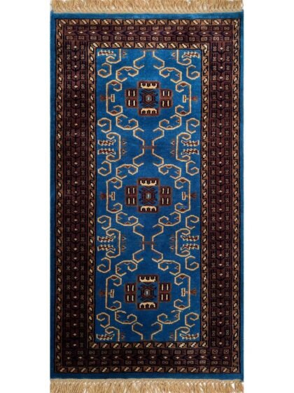 2.5x4.5 ft Hand Knotted Woolen Rug Palace Blue