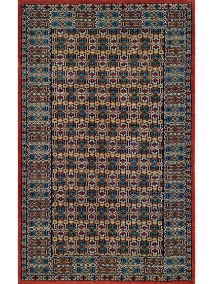 2.5x4 Feet Hand Knotted Wool Rug Copper