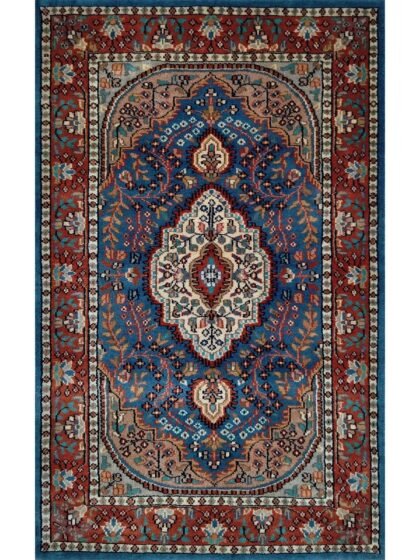 2.5x4 Ft Hand Knotted Blue Persian Wool Rug