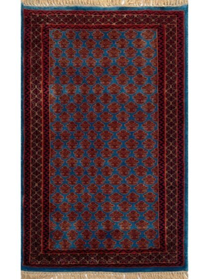 2.5x4 ft Hand Knotted Woolen Rug Blue lichi