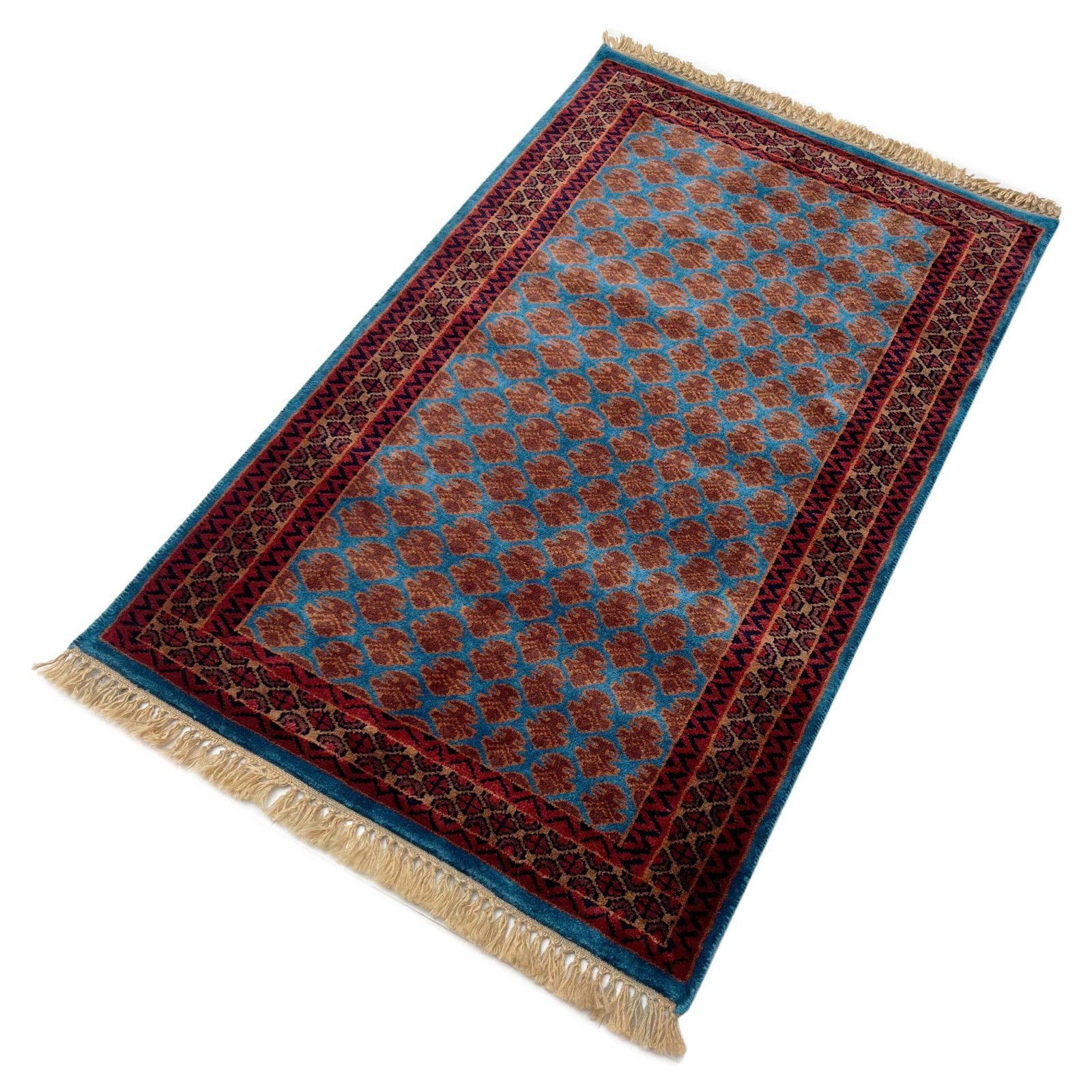 2.5x4 ft Hand Knotted Woolen Rug Blue lichi - Image 2