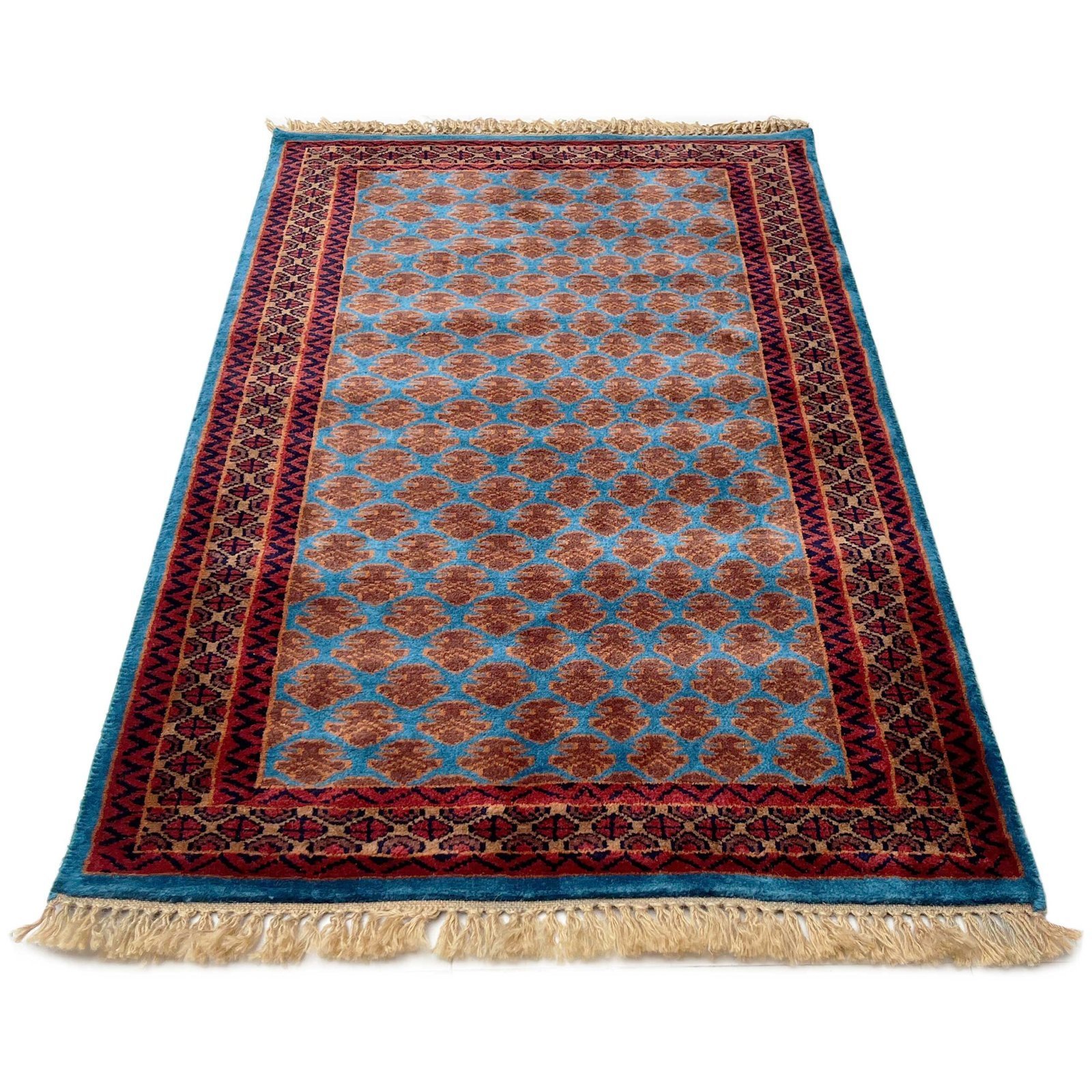 2.5x4 ft Hand Knotted Woolen Rug Blue lichi - Image 8