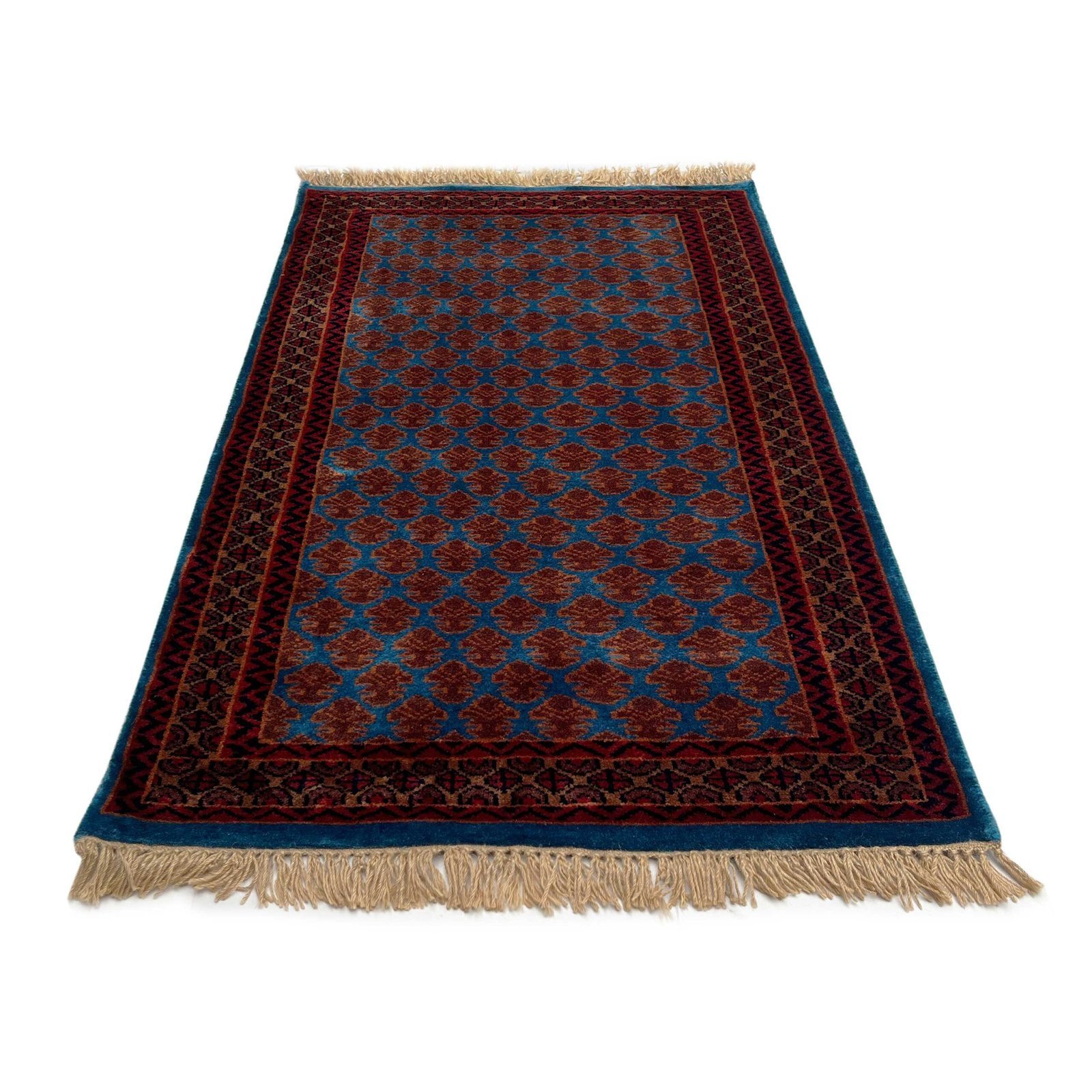 2.5x4 ft Hand Knotted Woolen Rug Blue lichi - Image 7