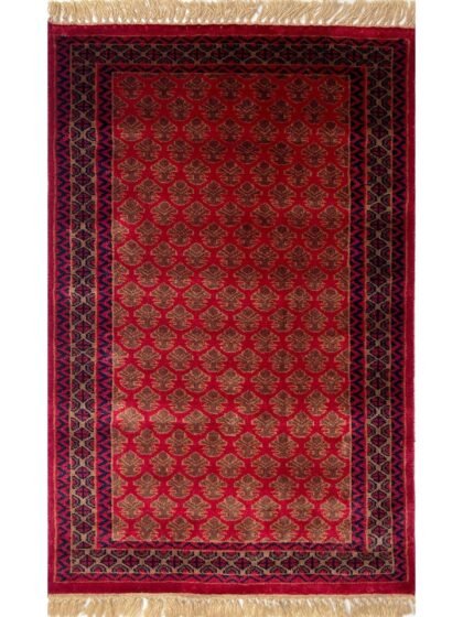 2.5x4 ft Hand Knotted Woolen Rug Red lichi