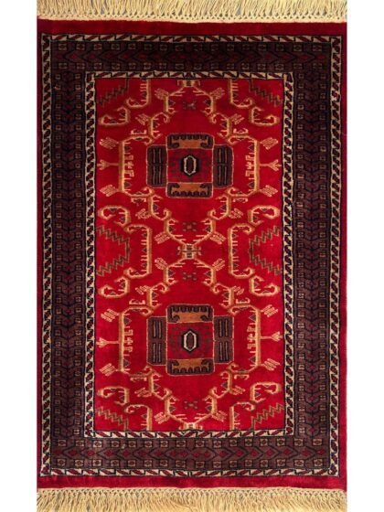 2.5x4 ft Hand Knotted Woolen Red Palace Rug