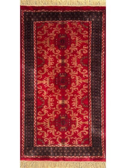 2.5x4 ft Handmade Wool Red Palace Rug
